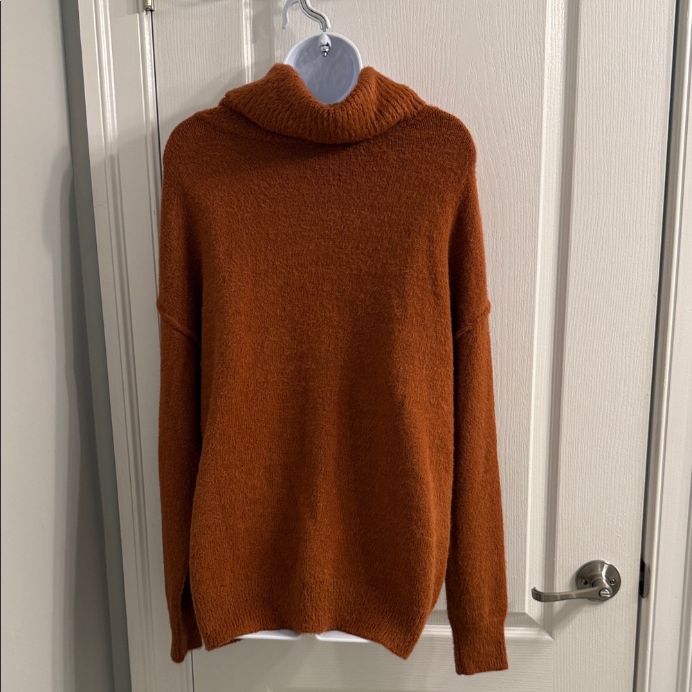 Cozy Brown Turtleneck Sweater - Picture 2 of 7